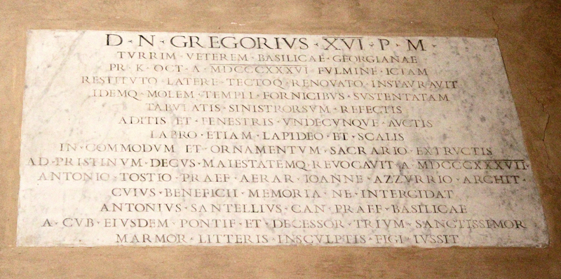 Via_del_Velabro-Chiesa_di_S_Giorgio_in_Velabro-Lapide_restauri_Gregorio_XVI-1836 (2)