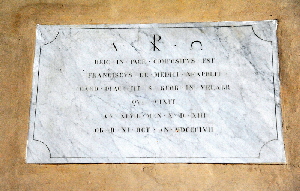 Via_del_Velabro-Chiesa_di_S_Giorgio_in_Velabro-Lapide_del_Card_Francesco_de_Medici-1857